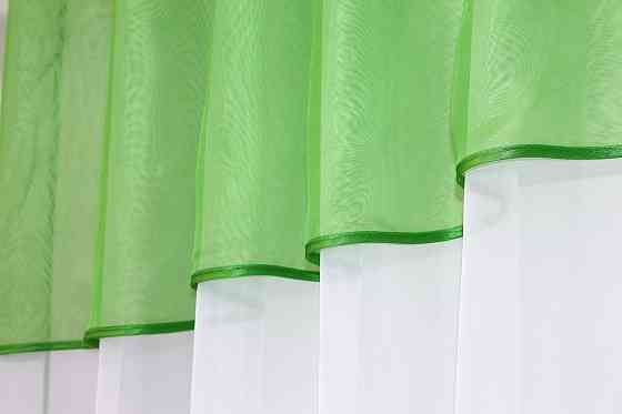 Кухонная занавеска VR-Textil № 047к салатовый с белым 270х170 см (50-160) Киев