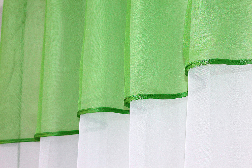 Кухонная занавеска VR-Textil № 047к салатовый с белым 270х170 см (50-160) Киев - изображение 3