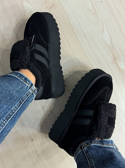 Ботинки женские Hengji 009-1 угги замшевые на меху черные, 38, 24 см Киев - изображение 2