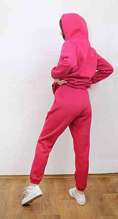 Костюм женский теплый спортивный на флисе кофта на змейке Малиновый 46/48 Харьков