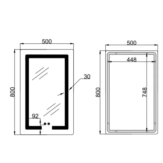 Дзеркало Lidz Kubis (KU2) 500х800 з LED-підсвіткою Touch, з антизапотіванням, з димером, рег. яскравості LD78LF936508048448 Київ