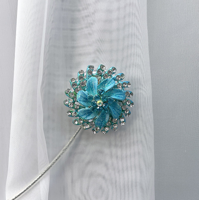 Магніти для штор та гардин "Flowers" набір 2 шт Блакитний (81-216) Київ - фото 2