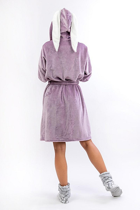 Халат с ушками для подростков теплый, сиреневый Киев - изображение 3