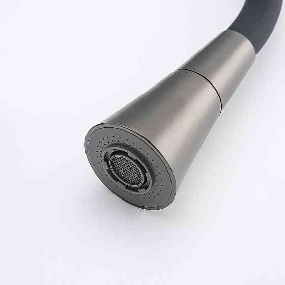 Змішувач для кухні Frap F4462 з гнучким виливом, графіт/чорний Київ