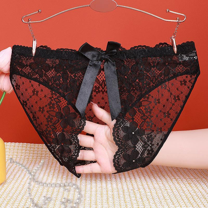 Трусики з розрізом мереживні з бантом 42-44 чорний Київ - фото 7