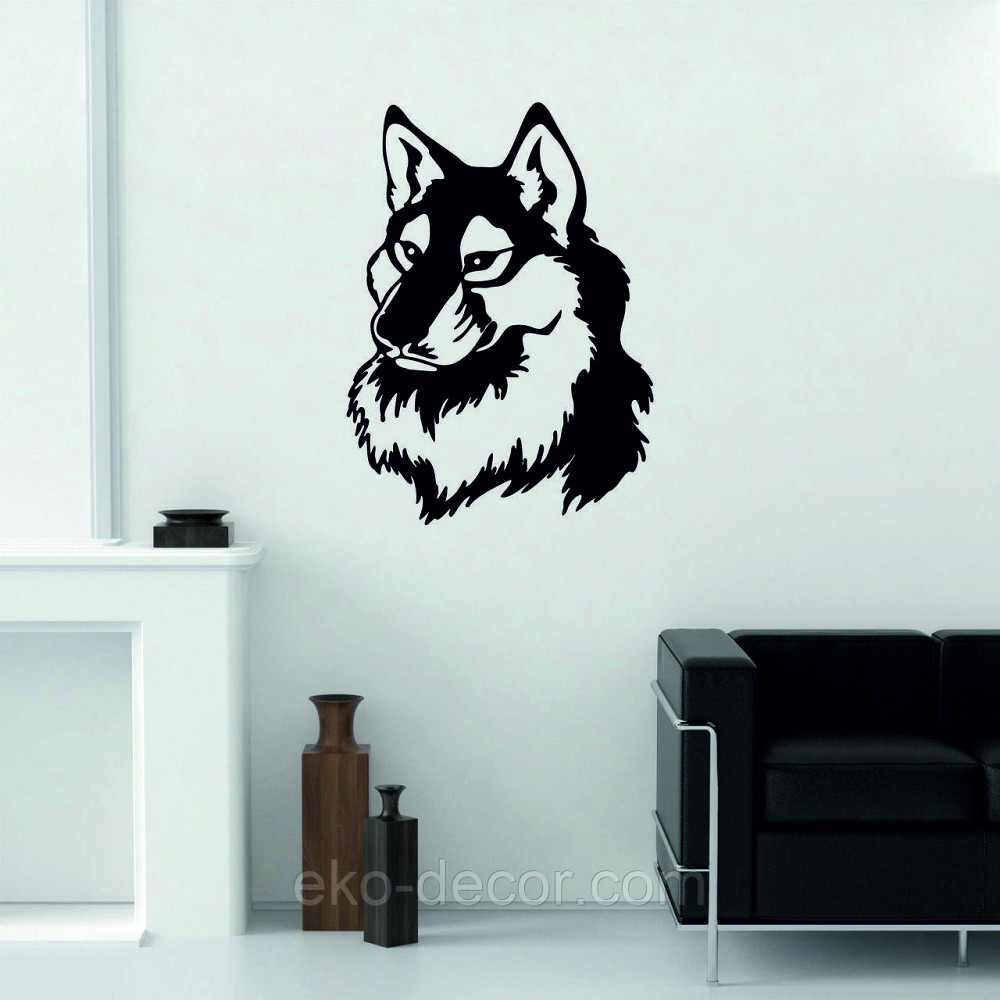 Декоративне настінне Панно «Вовк», Декор на стіну 90*65 см, Чорний Київ - фото 2