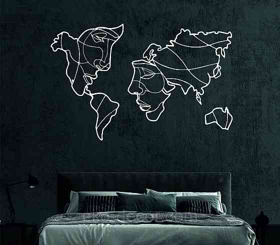 Декоративное настенное Панно «Карта», Декор на стену 110*171 см, Белый Киев