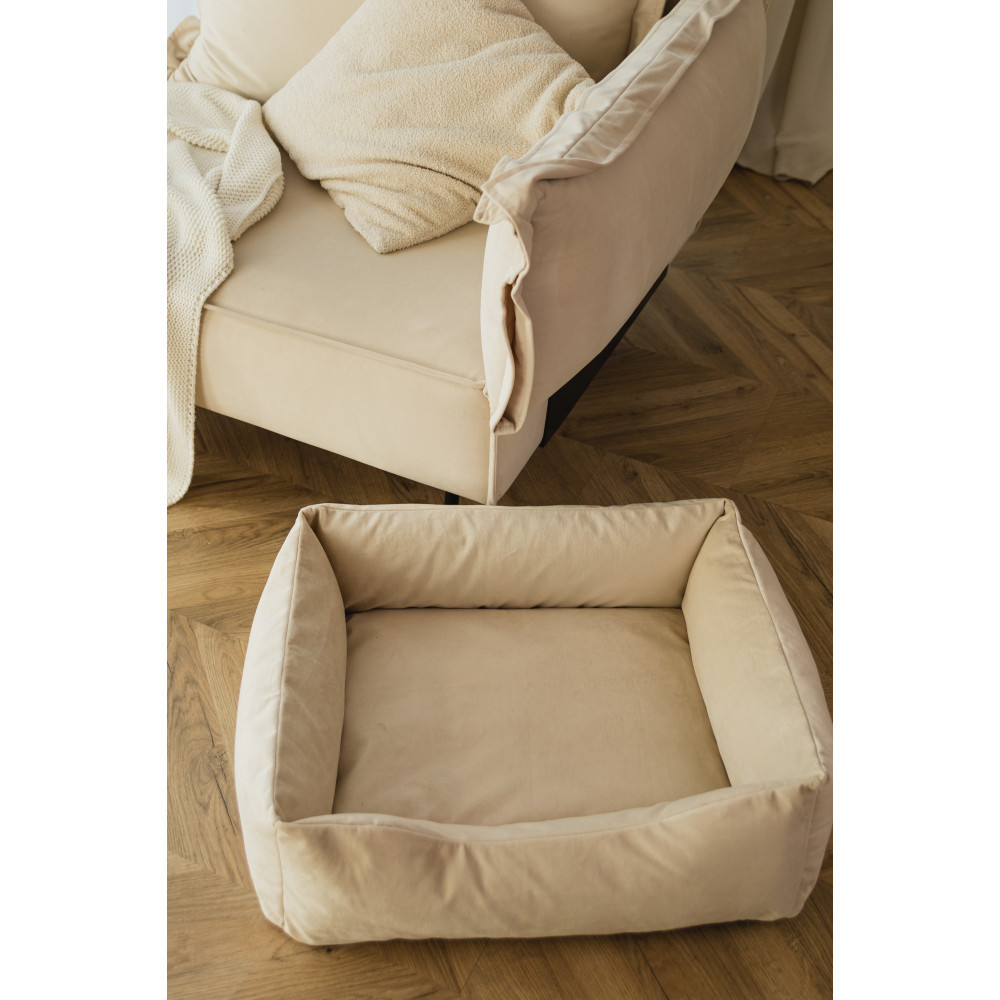 Лежанка для домашних животных собак и кошек велюр Incor Бежевый 3XL (130/80/23) Киев - изображение 2