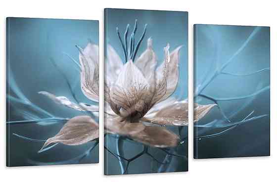 Модульна картина у вітальню/ спальню Біла квітка Art-519_3 70x130 см Київ