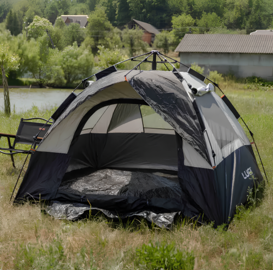Туристичний намет для 2-3 осіб, міцний і водонепроникний, чорний колір, розмір 200×195×140 см — ідеальний вибір для походів, кемпі Львів