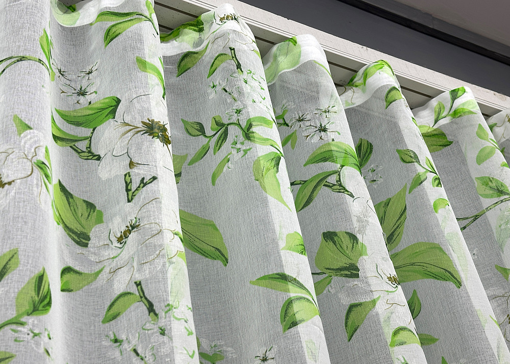 Тюль VR-Textil 1809т Flora Батист Білий з салатовим 600х265 см (42-1176) Київ - фото 8