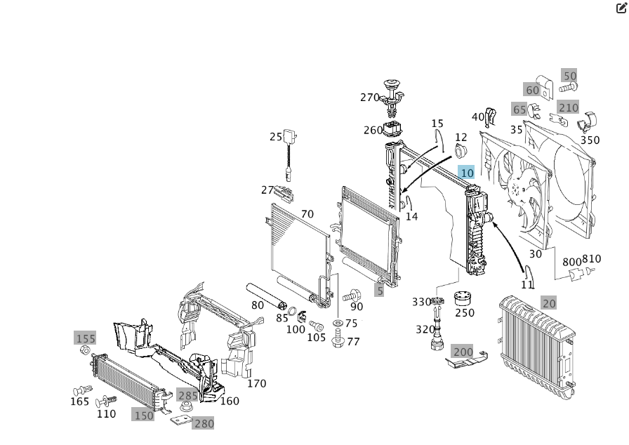 Mercedes-Benz  A2115001302 Радіатор охолодження двигуна CLS C219 E-class W211 E-class S211 Одеса - фото 5