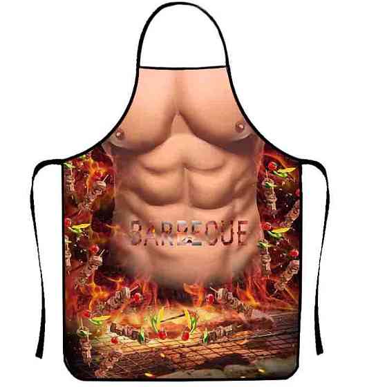 Прикольний фартух для чоловіків Barbecue 80 на 60 см різнобарвний Київ
