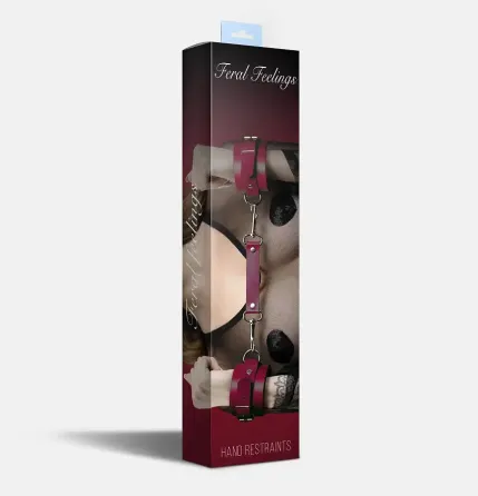 Наручники Feral Feelings - Hand Restraints, натуральна шкіра, бургунді Львів