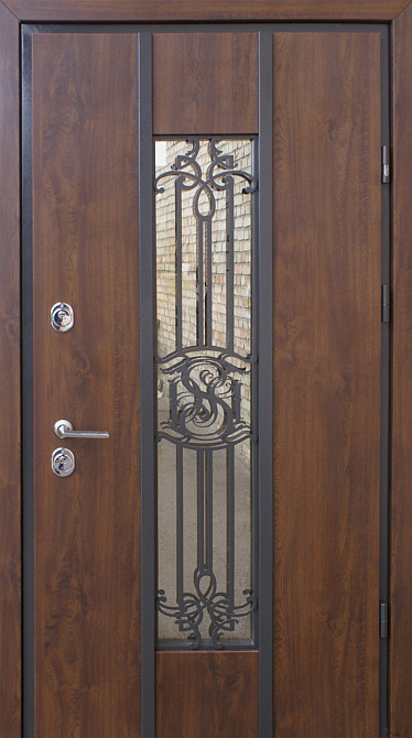 Двери входные металлические Страж Nominal 970х2050 мм орех натуральный Левые Киев - изображение 1