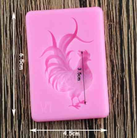 Молд силиконовый Петух 65 на 45 мм розовый Киев