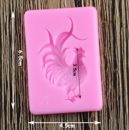 Молд силиконовый Петух 65 на 45 мм розовый Киев - изображение 2