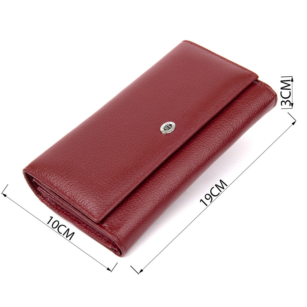 Сучасний гаманець для жінок ST Leather 19392 Темно-червоний Київ - фото 10