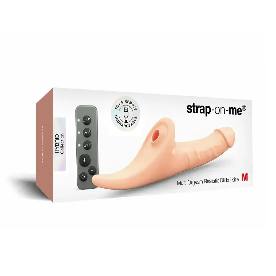 Вібронасадка для страпону з вакуумною стимуляцією Strap-On-Me Multi Orgasm Realistic Dildo M Black Львов - изображение 7