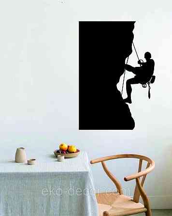 Декоративное настенное Панно «Скалолаз», Декор на стену 90*63 см, Черный Киев