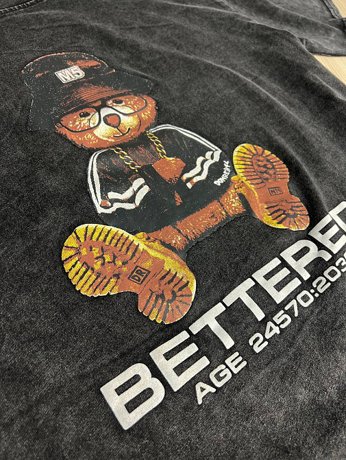 Сукня жіноча Sessanta 25011 футболка оверсайз варена тай дай з принтом ведмедик чорна, чорний, one size Київ - фото 2