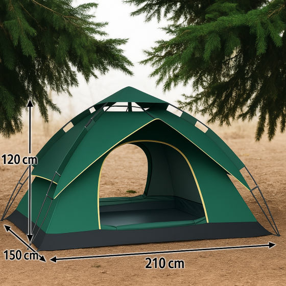 Автоматичний двомісний туристичний намет для кемпінгу і рибалки з тентом, москітною сіткою та чохлом Львів