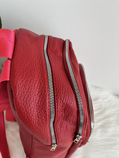 Рюкзак городской молодежный женский красный Киев - изображение 8