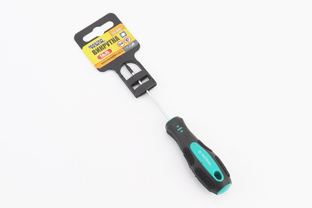 Викрутка магнітна TORX T 6x75мм ручка з TPR покриттям 49-0067 Київ - фото 1