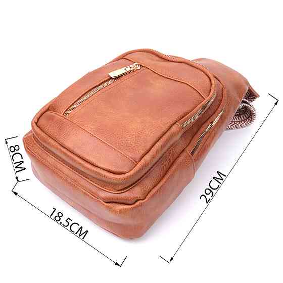 Интересная слинг сумка для женщин из экокожи Vintage 22749 Рыжий Киев