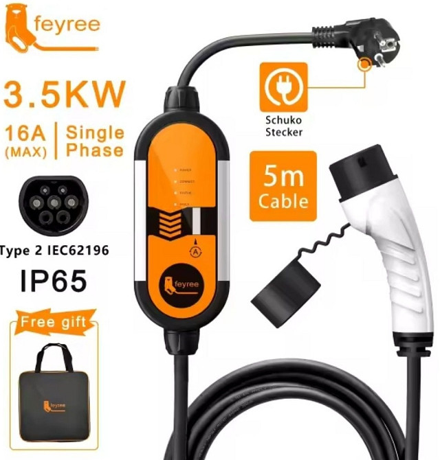 Зарядка Tesla 3 Y S X Feyree 16a 5м кабель Type - Tesla 3.5 кВт. Киев - изображение 3