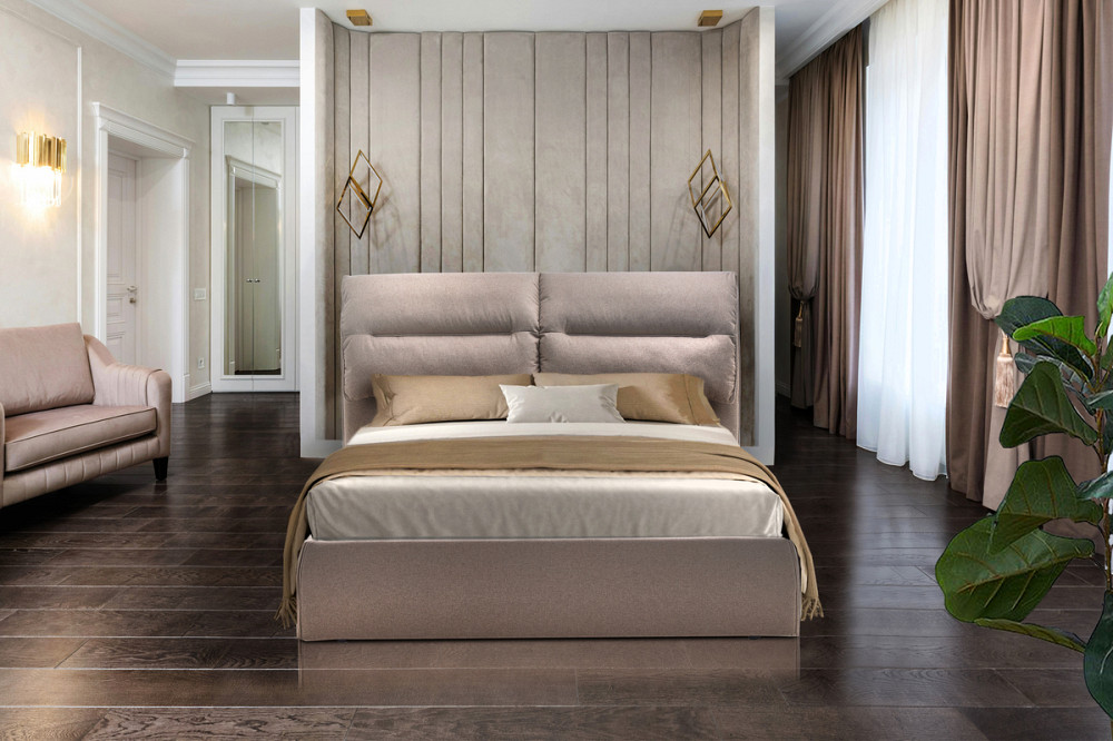 Ліжко м'яке 1600*2000 Сандра, бежевий Київ - фото 1