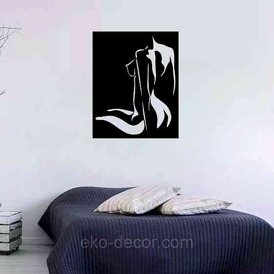 Декоративное настенное Панно «Силуэт женщины», Декор на стену 70*56 см, Черный Киев