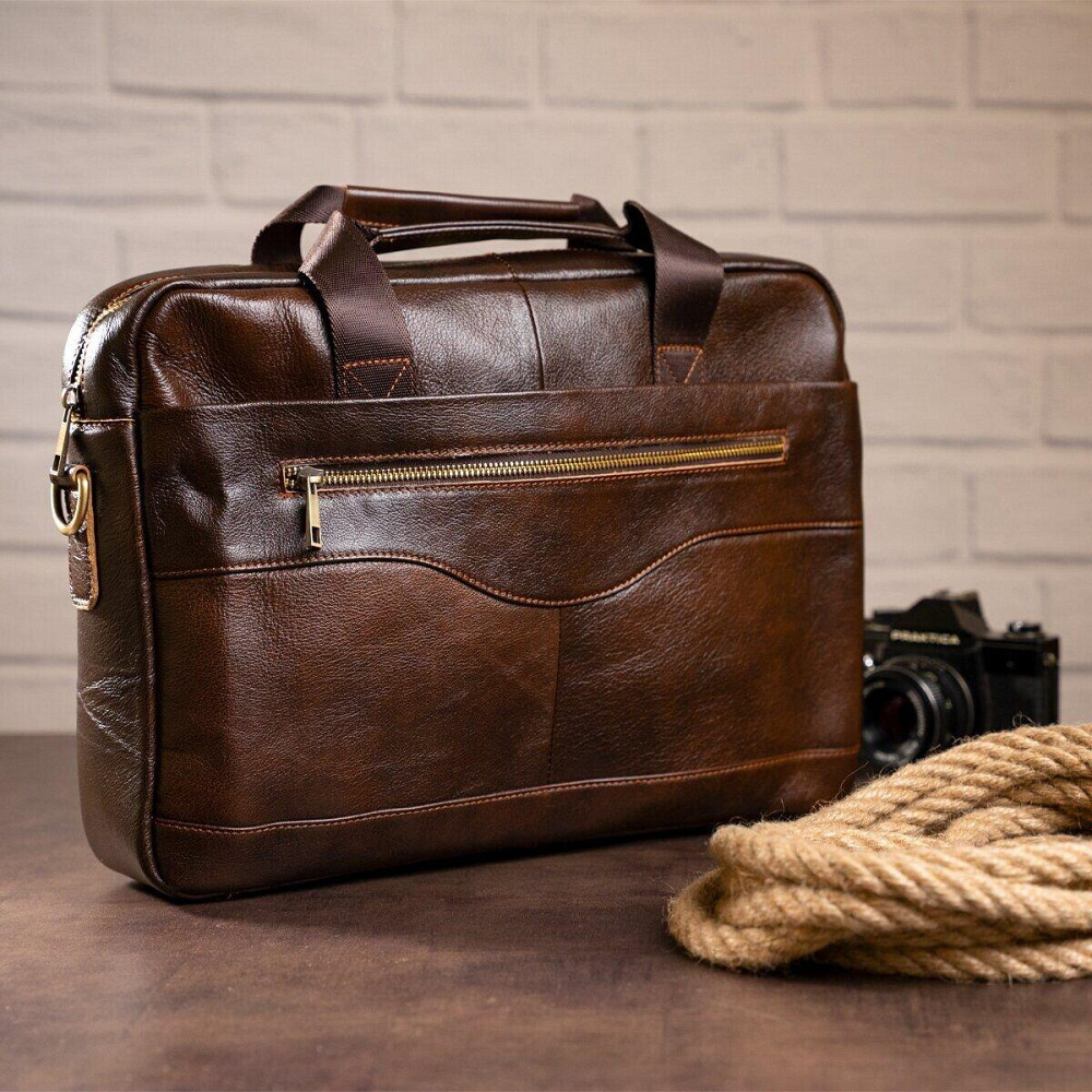 Сумка чоловіча під ноутбук Коричнева (Vintage) Київ - фото 7