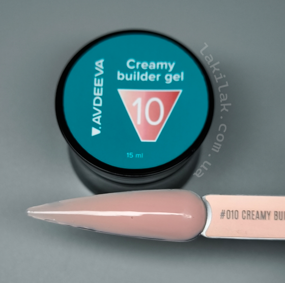 Моделюючий гель AVDEEVA Creamy builder gel №10 (бежевий) 15мл HEMA & TPO FREE Херсон