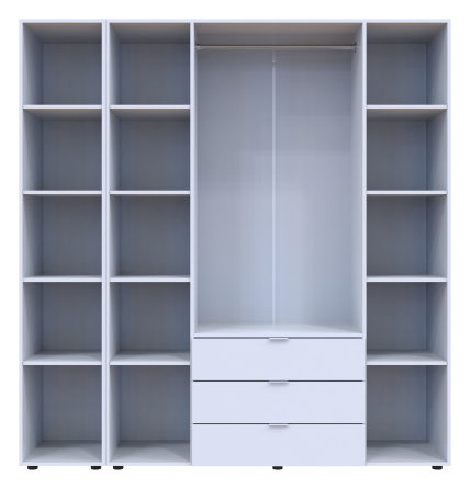 Комплект шаф для одягу Doros Гелар (2 шт.) 194х49,5х203,4 см Дзеркало/Білий (DRS-011137) Львів