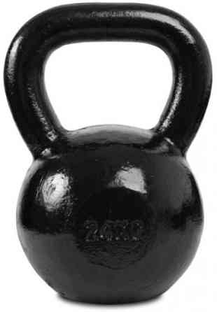 Чугунная гиря Toorx 24 кг с резиновым основанием Black (KGV-24) Киев