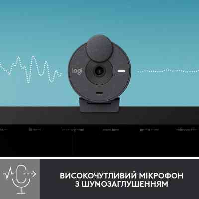 Веб-камера Logitech Brio 300 FHD Graphite (960-001436) Винница