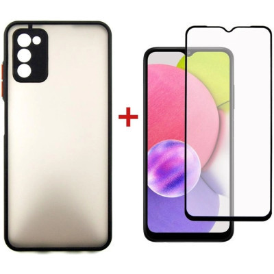 Чохол до мобільного телефона Dengos Kit for Samsung Galaxy A03s case + glass (Black) (DG-KM-24) Вінниця - фото 1