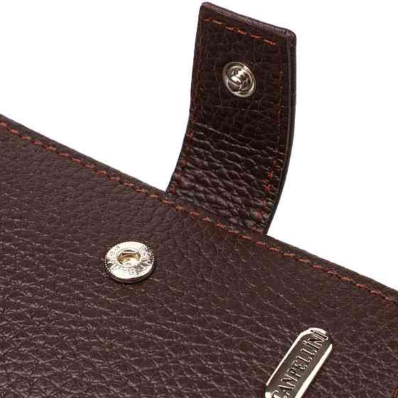 Универсальный мужской бумажник из натуральной зернистой кожи CANPELLINI 21744 Коричневый Киев
