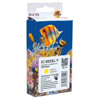 Картридж Barva HP 953XL (F6U14AE/F6U18AE) 1600 c, Yellow (IC-953XL-Y) Винница