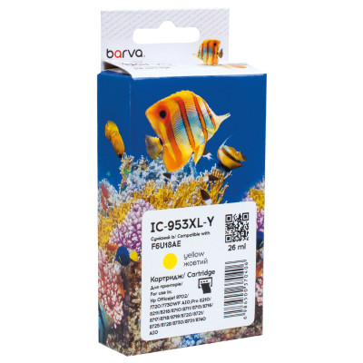 Картридж Barva HP 953XL (F6U14AE/F6U18AE) 1600 c, Yellow (IC-953XL-Y) Винница - изображение 1