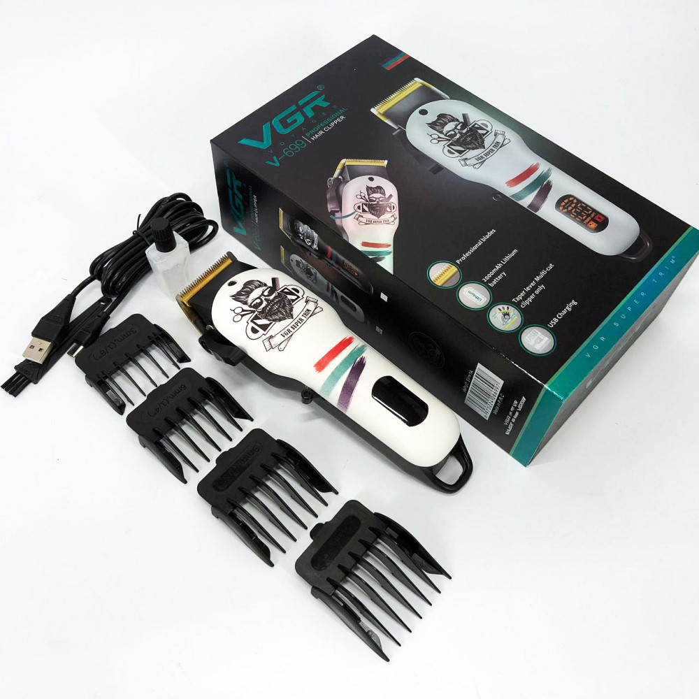Малошумна машинка для стрижки волосся VGR V-699, Машинка для стрижки волосся з мотором FG-56 Київ - фото 8