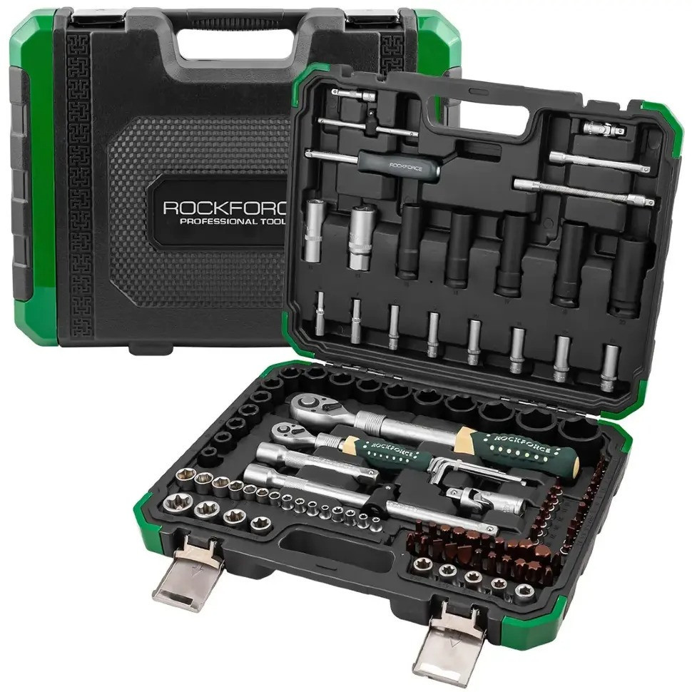 Набір інструментів 108+6пр. 1/4", 1/2" (6гр.) Rockforce RF-41082+6L Одеса - фото 3