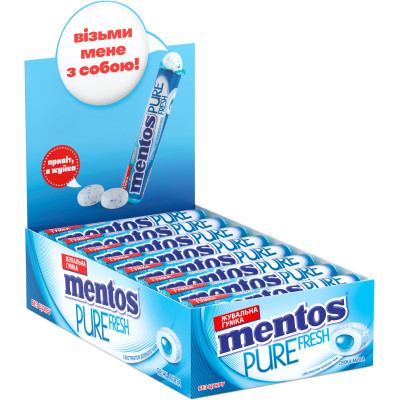 Жувальна гумка Mentos Pure Fresh зі смаком м'яти 15.57 г (8935001725428) Вінниця - фото 1