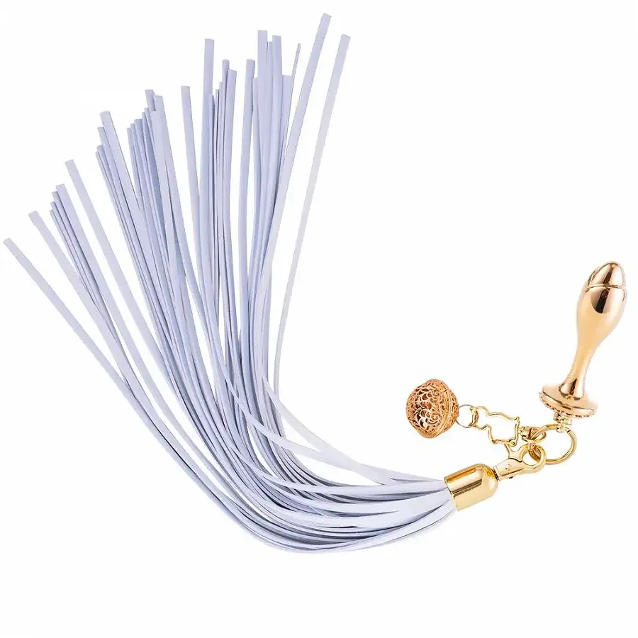 Металева анальна пробка Хвіст поні LOCKINK SEVANDA White Pony-Tail Anal Rose-shape Plug Львов - изображение 1