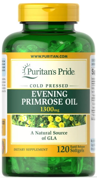 Олія вечірньої примули Puritan's Pride Evening Primrose Oil 1300 mg with GLA 120 гел капс Київ - фото 1