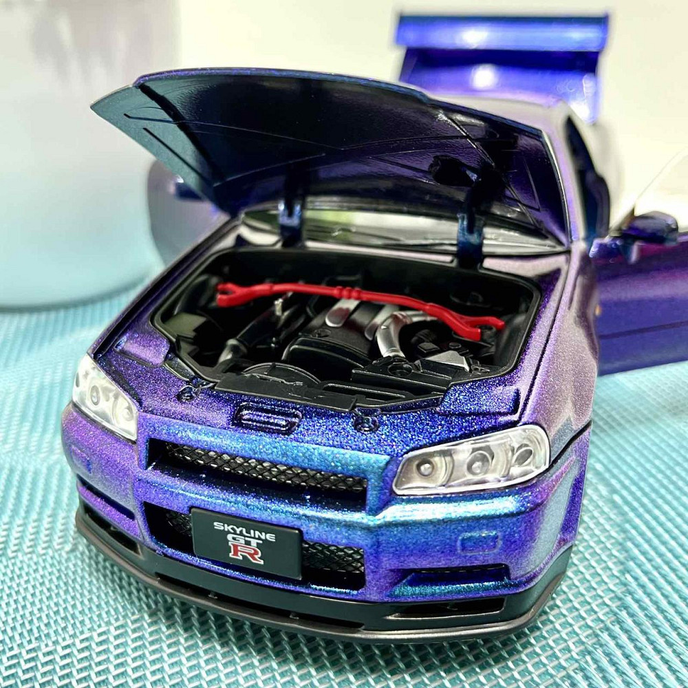 Машинка металева Авто Експерт Nissan GT-R 1:24 світло/звук відчиняються двері капот багажник Фіолетова (1990-21) Чернигов - изображение 4