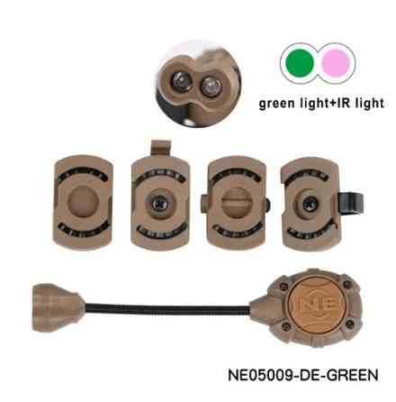 Тактичний сигнальний ліхтар Wadsn NE-05009-BK-green для шолома Mpls (зелений + ІЧ світло) Койот Вінниця