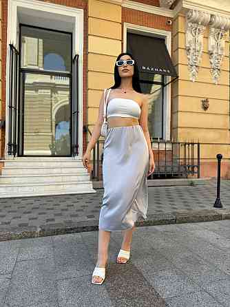 Жіноча шовкова спідниця Silk 50-52, Сірий Київ