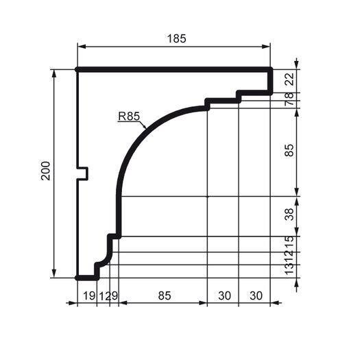 Карниз фасадный Prestige Decor KC 120 Днепр - изображение 2